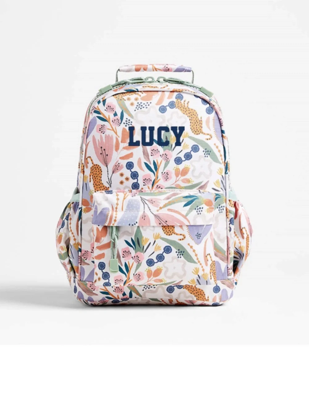 Crate and Kids Leopard Floral Small Kids Backpack with Side Pockets, Personalize